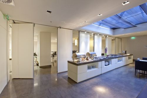Cloison coulissante-empilable - MAXPARETE HSP MATIC - Oddicini Industrie - en bois / professionnelle / acoustique