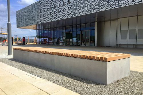 Banc public contemporain - ANTITER-2F - NORCOR MOB.URBAIN - en béton