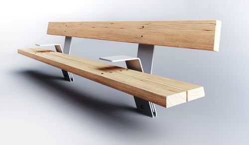 Banc public contemporain - ORDI - NORCOR MOB.URBAIN - en bois / en acier / avec dossier