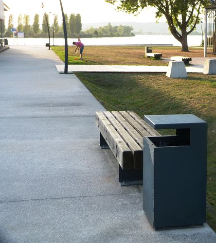 Poubelle publique - SKOP - NORCOR MOB.URBAIN - en acier à revêtement par poudre / en acier inoxydable brossé / en acier COR-TEN®