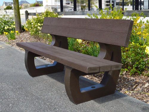 Banc public classique - PLASDESIGN-TIRRGARTEN - NORCOR MOB.URBAIN - en plastique recyclé / avec dossier / en matières recyclées