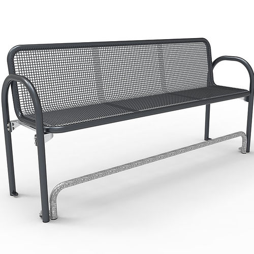 Banc public contemporain - EHPAD-3000 - NORCOR MOB.URBAIN - en acier à revêtement par poudre / en maille métallique / avec dossier