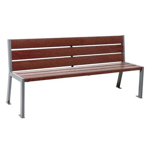 Banc public contemporain - PURE - NORCOR MOB.URBAIN - en acier / en plastique recyclé / avec dossier
