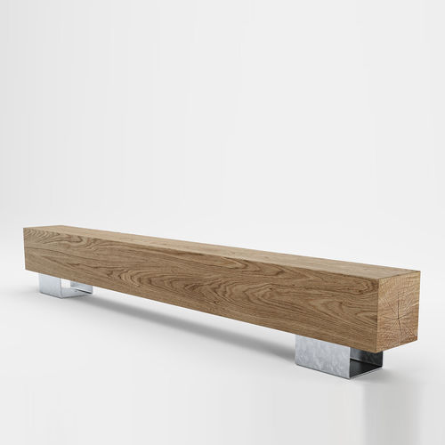 Banc public contemporain - QUERCUS - NORCOR MOB.URBAIN - en acier galvanisé / en chêne / sans dossier