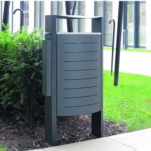 Poubelle publique - KORB - NORCOR MOB.URBAIN - sur pied / en acier thermolaqué / en fonte d'aluminium