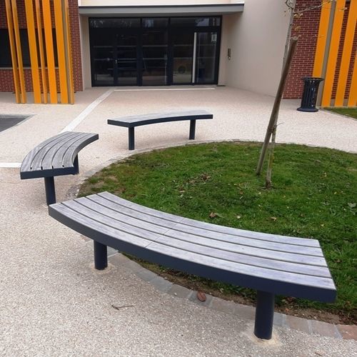 Banc public contemporain - TREE SEAT - NORCOR MOB.URBAIN - en acier inoxydable / en acier inoxydable laqué / en pin