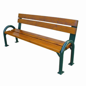 Banc public contemporain - CAP-COD - NORCOR MOB.URBAIN - en acier / en bois / avec dossier