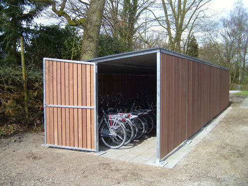 Abri vélo modulaire - N&deg;5-E-TEL - K - NORCOR MOB.URBAIN - sécurisé / en acier thermolaqué / en acier zingué