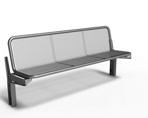 Banc public contemporain - MAILLE ACIER P-180 HR - NORCOR MOB.URBAIN - en acier / en maille / avec dossier