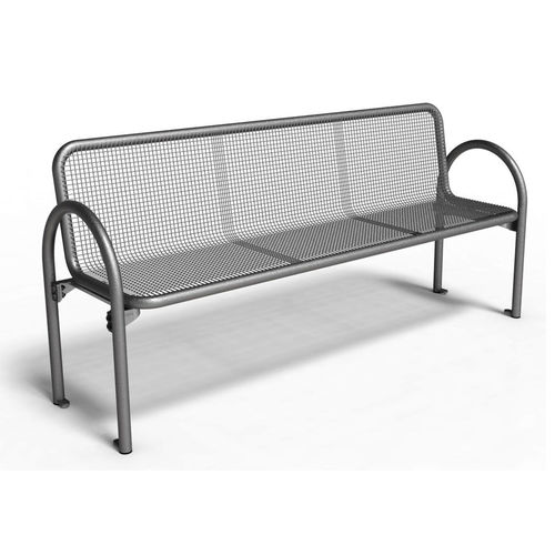 Banc public contemporain - SIEST S-180-HR-9006 - NORCOR MOB.URBAIN - en acier / en maille / avec dossier