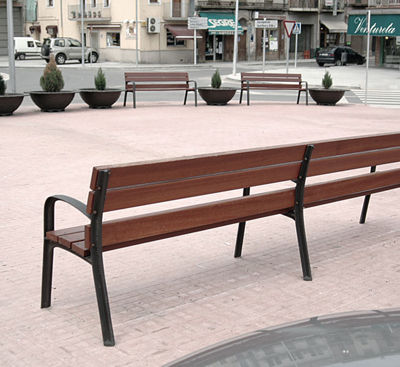 Banc public classique - NORMANNIA - NORCOR MOB.URBAIN - en bois exotique / en pin / en fonte d'aluminium