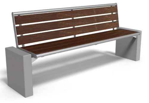 Banc public contemporain - GLORIA-2016 - NORCOR MOB.URBAIN - en bois / en acier / en béton