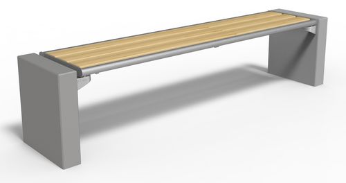 Banc public contemporain - GLORIA-2016 - NORCOR MOB.URBAIN - en bois / en acier / en béton