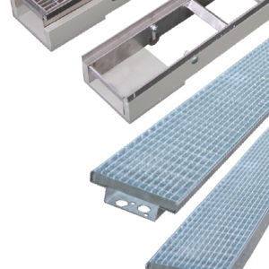 Caniveau à grille - RNF-PP / RNH-PP - DIADEM - en polypropylène / grille en métal / grille en acier galvanisé