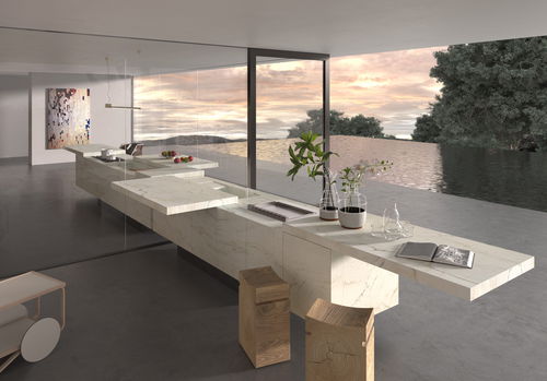 Cuisine d'extérieur - K-IN / K-OUT - Rossana - contemporaine / en pierre / en inox