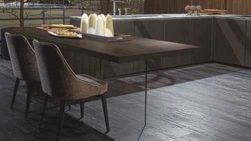 Table contemporaine - W75 - Rossana - en métal / avec piètement en verre / rectangulaire