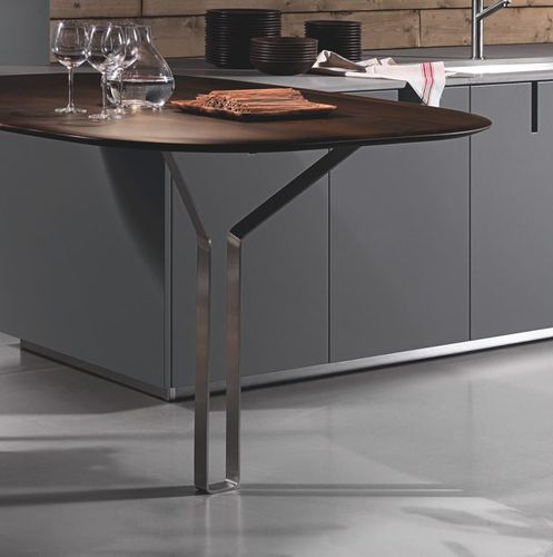 Table contemporaine - Rossana - en acier / avec piètement en acier / ovale