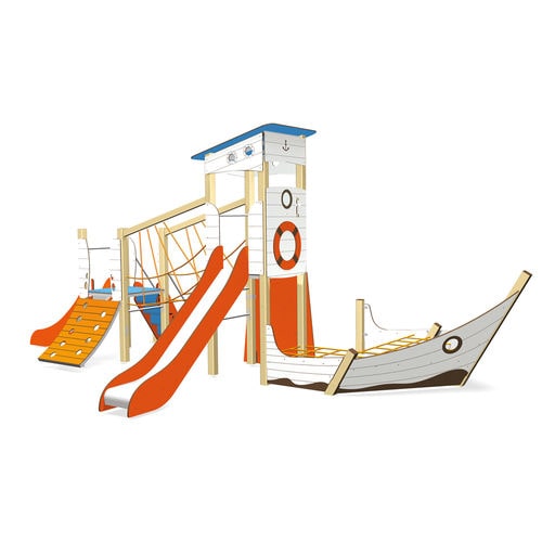Cabane pour enfant pour aire de jeux - VE-430 LA DAMEUSE - Transalp - pour extérieur / pour établissement public / avec panneaux éducatifs