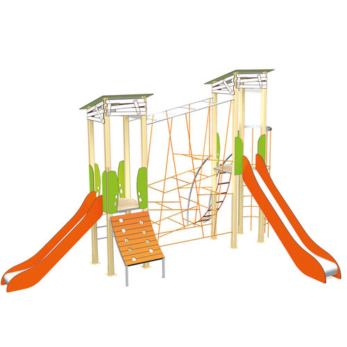 Structure de jeu pour aire de jeux - MON PARCOURS 2 TOURS 3735 - Transalp - pour collectivité / en bois / en métal