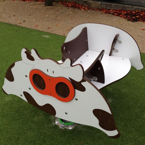 Jeu à ressort en métal - LA VACHE - Transalp - en HPL / animal / monoplace