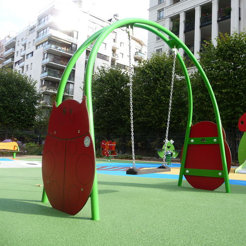 Balançoire en métal - BIBOU : COCCINELLE - Transalp - en HPL / pour parc de jeux
