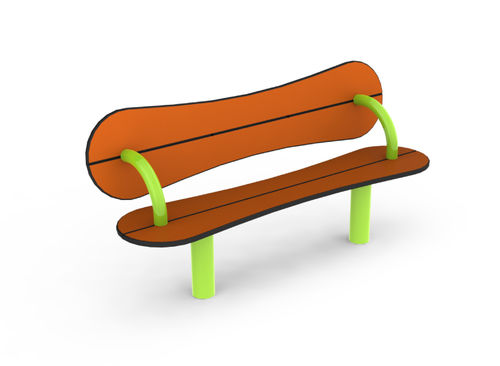 Banc public design original - BIBOU : SUCETTE - Transalp - en acier / avec dossier / pour enfant