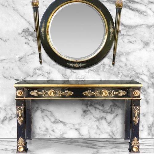Console de style Directoire - 730 B - MOISSONNIER - en bois laqué / en hêtre / avec piètement en hêtre