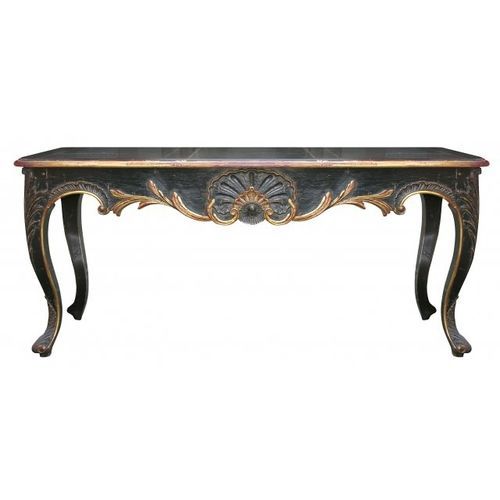 Console Régence - 718 B - MOISSONNIER - en bois laqué / en hêtre / avec piètement en hêtre