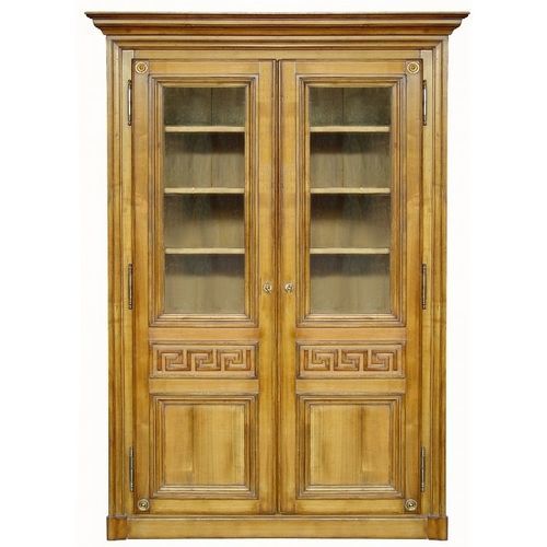 Bibliothèque de style - 677  - MOISSONNIER - en hêtre / en cerisier / vitrée