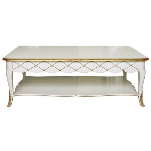 Table basse de style - 739 B - MOISSONNIER - en bois laqué / en hêtre / avec piètement en hêtre