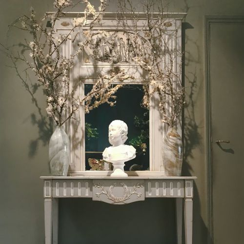 Miroir mural - 584 B - MOISSONNIER - de style Louis XVI / rectangulaire / en bois laqué