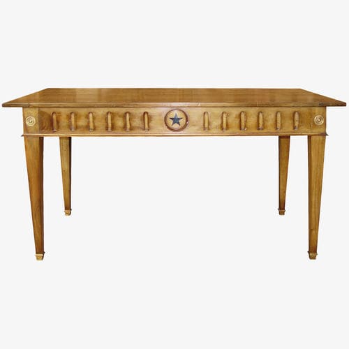 Table de style Louis XVI - 652 series - MOISSONNIER - en noyer / avec piètement en noyer / rectangulaire