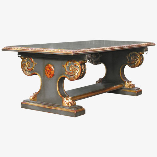 Table baroque - 751 B - MOISSONNIER - en hêtre / en bois laqué / avec piètement en hêtre