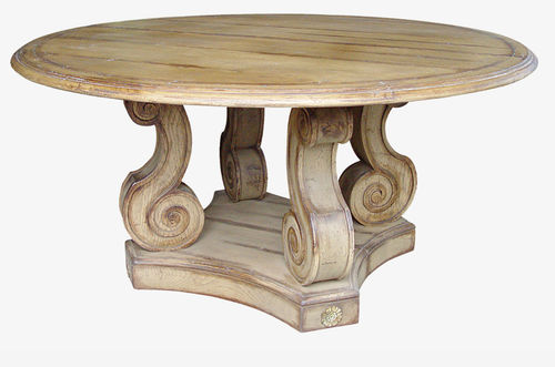 Table baroque - 707 series - MOISSONNIER - en hêtre / avec piètement en hêtre / ronde