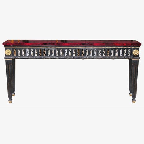 Console de style Napoléon III - EUGÉNIE - MOISSONNIER - en hêtre / en marbre / avec piètement en hêtre
