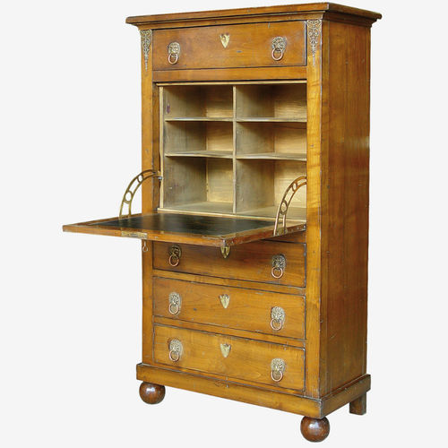 Meuble secrétaire de style Empire - 561 series - MOISSONNIER - en cerisier / en marbre / avec rangement intégré
