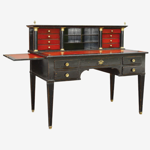 Bureau sur pied - 586TER series - MOISSONNIER - de style Empire / en noyer / en cuir