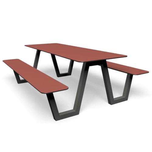 Table de pique-nique design minimaliste - miramondo - en métal / en HPL / avec piètement en acier galvanisé