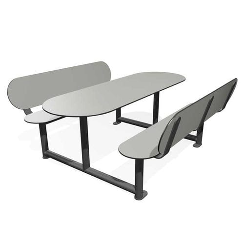 Table de pique-nique contemporaine - JOLLY - miramondo - en acier galvanisé / en HPL / avec piètement en acier galvanisé