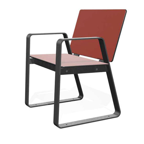 Chaise contemporaine - BIBI - miramondo - d'extérieur / en HPL / avec piètement en acier à revêtement par poudre
