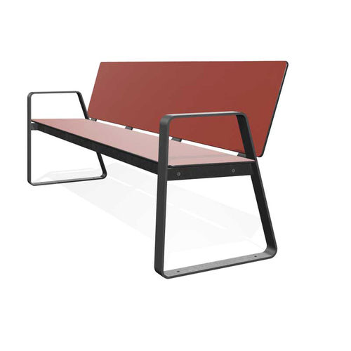 Banc public contemporain - Bibi - miramondo - en acier galvanisé / en acier à revêtement par poudre / en HPL