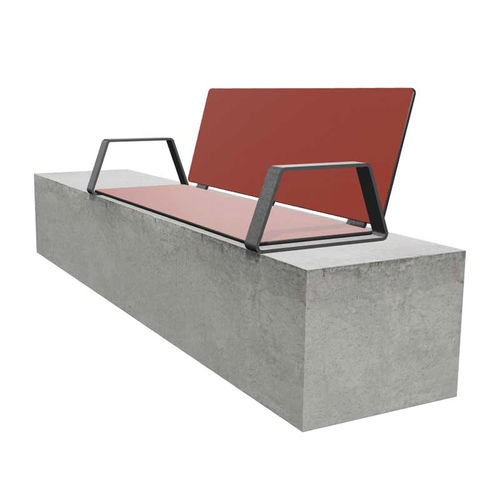 Banc public contemporain - BIBI WALL - miramondo - en acier galvanisé / en acier à revêtement par poudre / en HPL