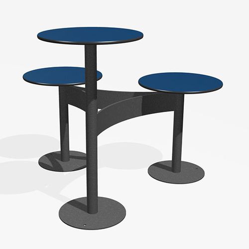 Table de pique-nique design original - TETATET - miramondo - en acier galvanisé / en acier à revêtement par poudre / en HPL