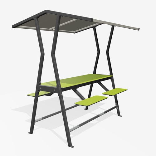 Table de pique-nique contemporaine - ROOFUS - miramondo - en acier galvanisé / en acier à revêtement par poudre / en HPL