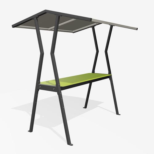 Table de pique-nique contemporaine - ROOFUS - miramondo - en acier galvanisé / en acier à revêtement par poudre / en HPL