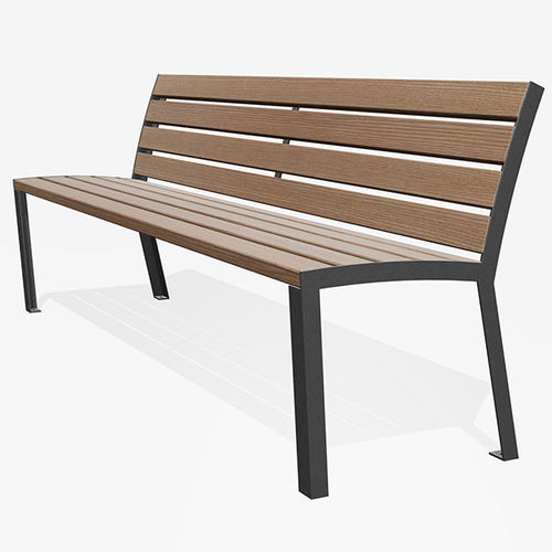 Banc public classique - LA STRADA  - miramondo - en bois / en métal / avec dossier