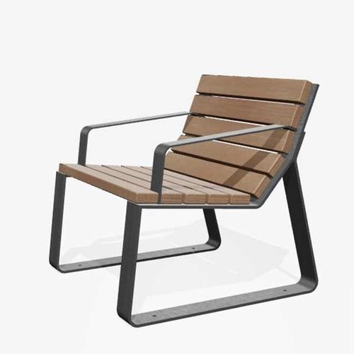 Chaise contemporaine - MAYFIELD - miramondo - d'extérieur / en bois / avec piètement en métal