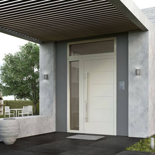 Porte d'entrée - SMARTIA SD77 - ALUMIL - en aluminium / battante / contemporaine