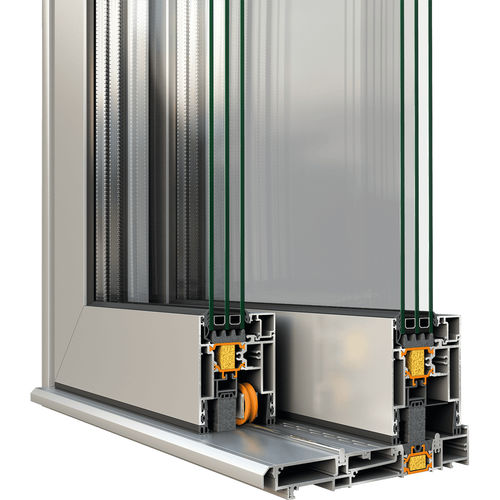 Système coulissant en aluminium - SUPREME S700 - ALUMIL - pour porte en verre / coureurs cachés / résidentiel