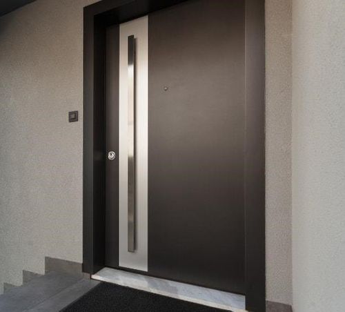 Porte d'entrée - SMARTIA MD67 - ALUMIL - en aluminium / battante / pleine